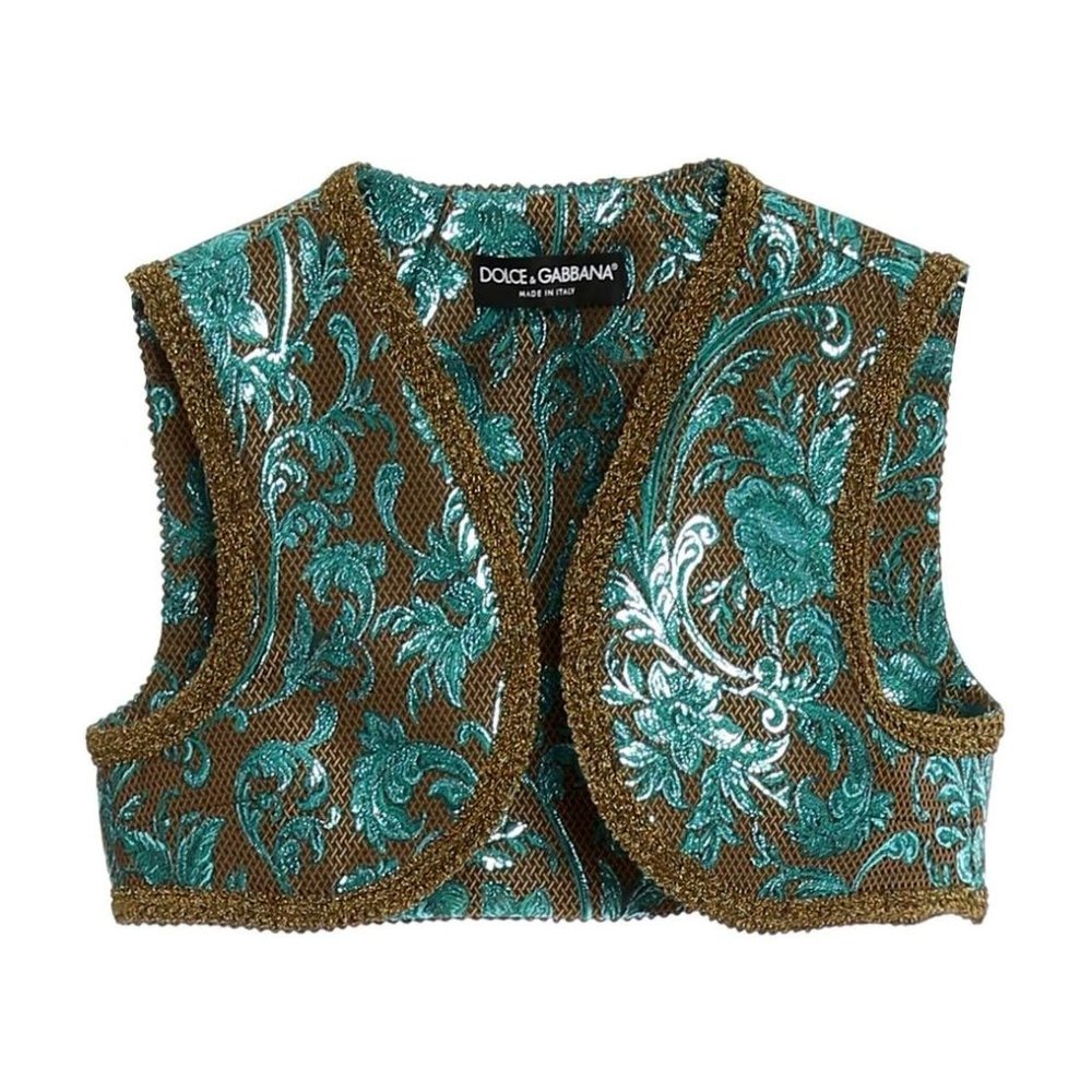 Dolce & Gabbana jacquard-woven cropped gilet 48 US12 NWT see patchwork dress-